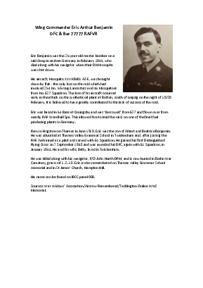 A preview of a PDF biography for Benjamin, Eric Arthur